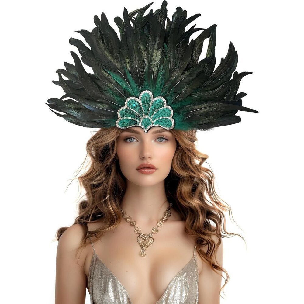 Feather Sequin Headwear Carnival Costume Accessories for Women